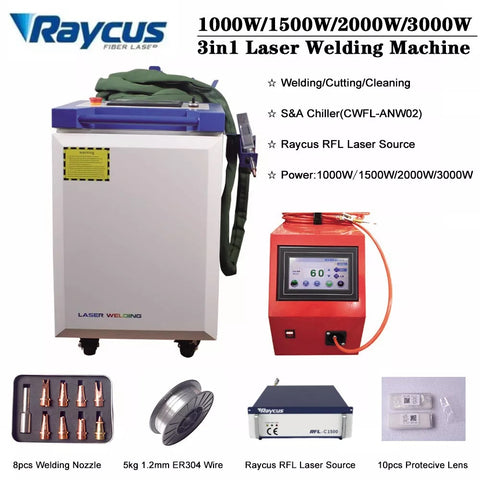 Raycus 3000W 4 in1 Fiber Laser Welding/Cleaning Welder Machine& 2 Raycus 3000W 4 in1 Fiber Laser Welding/Cleaning Welder Machine& 2