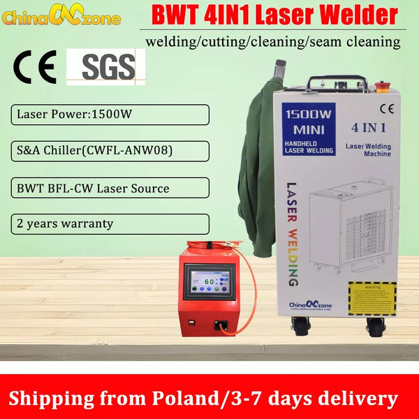 1500W BWT 4IN1 Handheld Fiber Laser Welder Welder Cutting Machine