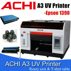 ACHI A3 UV Printer Epson Print Head For Flat Cylindrical 3D Embossed EU/US/AU Stock