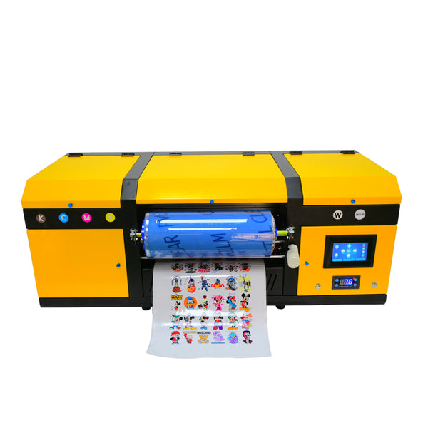 A3 UV DTF Printer 2 in 1 Printing 2 head Laminating Support Varnish Transfer Sticker Printing