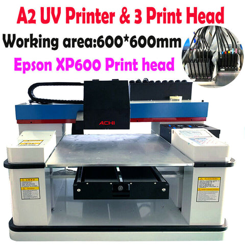 ACHI A2 UV Printer & 3PCS XP600 Print Head 600*600MM High Speed/Accuracy Newest